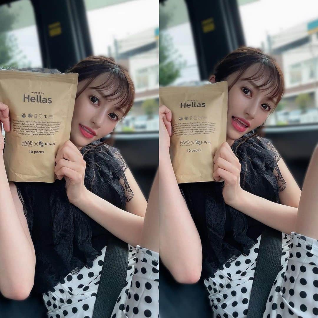 のインスタグラム：「最近気を抜いて食べ過ぎ飲み過ぎを続けてたらまさかの3キロ増えてしまってさすがにヤバいから超強力と噂のHAAB( @haab_official )のヘラスという漢方を始めることにしたよ🥲🙏  食欲を抑えてくれる作用があって副作用もないみたいで、代謝も上げてくれるみたい！💪  いつも美容関係でお世話になってるHAABクリニックから出してるんだ（＾＾)♡  めちゃくちゃ期待してます😆  自分も意識あげてがんばらないとね！😂  #haab  #haabビューティー  #ciel」