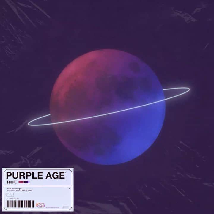 ROUのインスタグラム：「New Single「PURPLE AGE」配信スタート‼︎ https://nex-tone.link/97822  Music/Lyrics/Sound Produced by ROU @rou_xx_   Mixed by Daisuke"GURI"Kashimoto @guriksmt   Mastered by Wax Alchemy @waxalchemy   Artwork by NANON @nanonoff   NEW SINGLE “PURPLE AGE"NOW OUT!!」