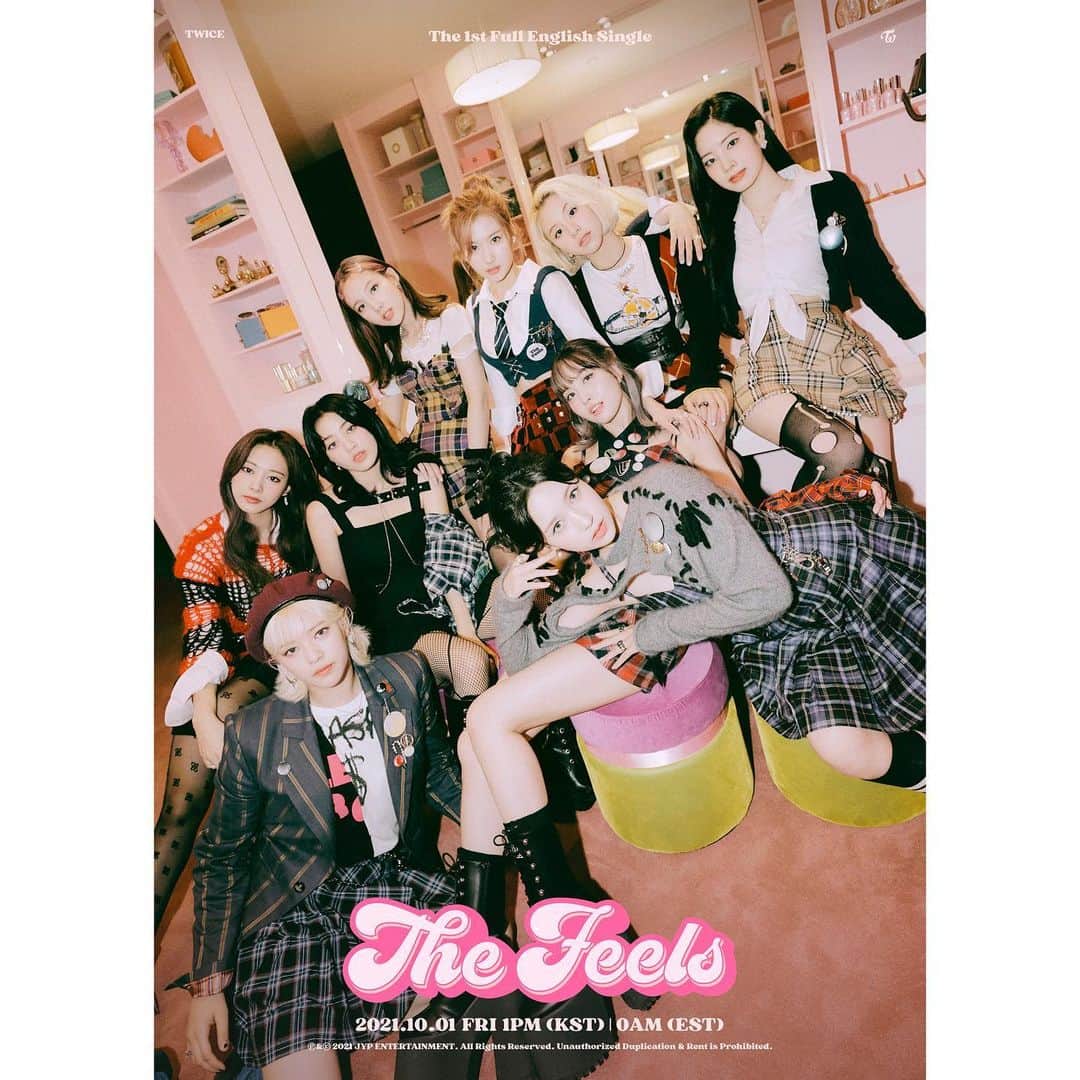 TWICEさんのインスタグラム写真 - (TWICEInstagram)「TWICE's 1ST Full English Single "The Feels"  Concept Photo 1  Release on 10.01_FRI , 0AM (EST) 1PM (KST)  📌<The Feels> Pre-save & Pre-order https://twice.lnk.to/the-feels  #TWICE #트와이스 #TheFeels #GetTheFeelsWithTWICE」9月3日 14時34分 - twicetagram