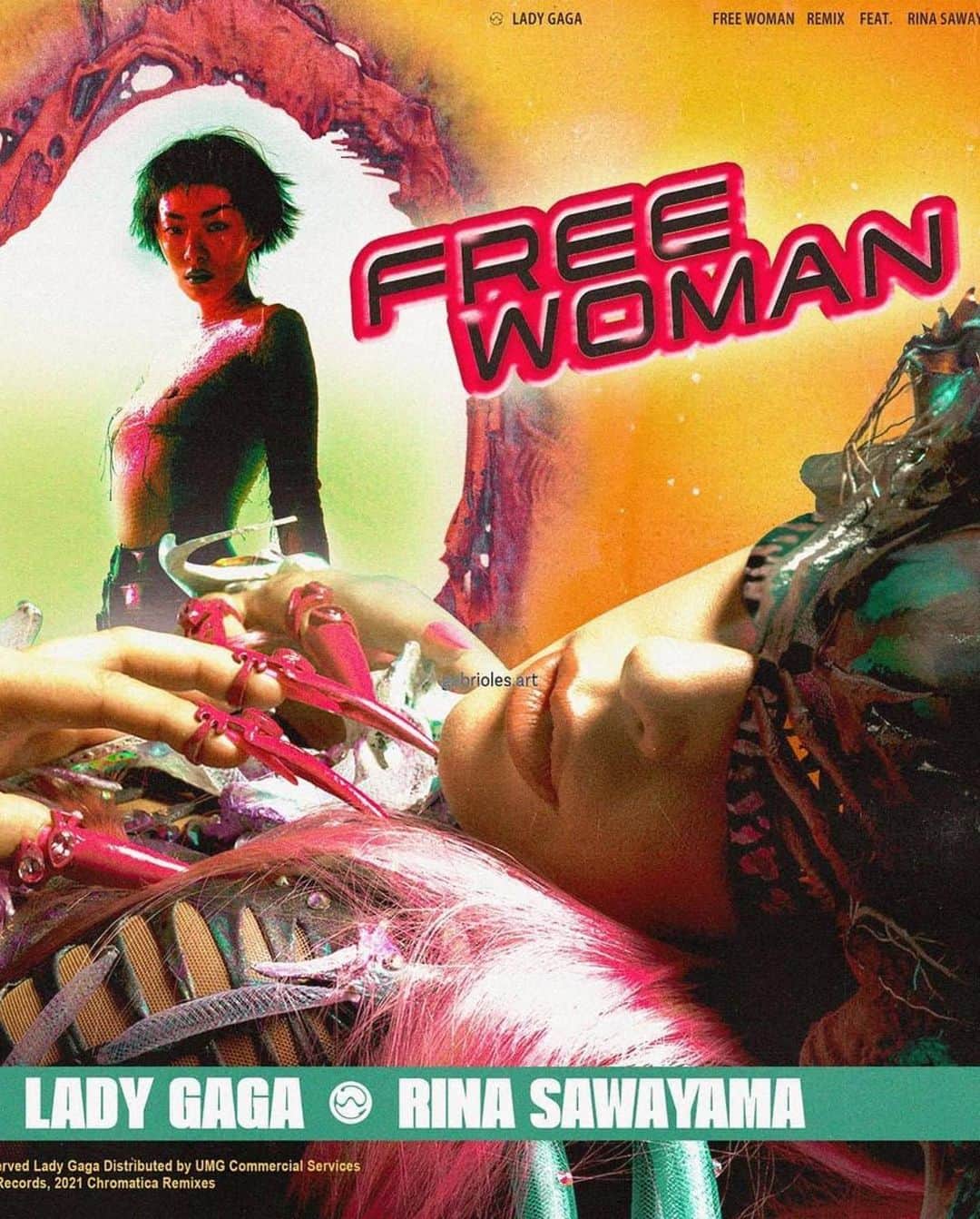 リナ・サワヤマさんのインスタグラム写真 - (リナ・サワヤマInstagram)「“RINA SAWAYAMA AND… LETS GO GAGA !!!”  Free Woman (Rina Sawayama x @clarenceclarity remix) out now !!!!! stream Dawn of Chromatica !!!!! I love all the remixes on there 🥺🥺🥺 thank u king @bloodpop   (the most insane fan art 🥺🥺🥺)」9月3日 16時50分 - rinasonline