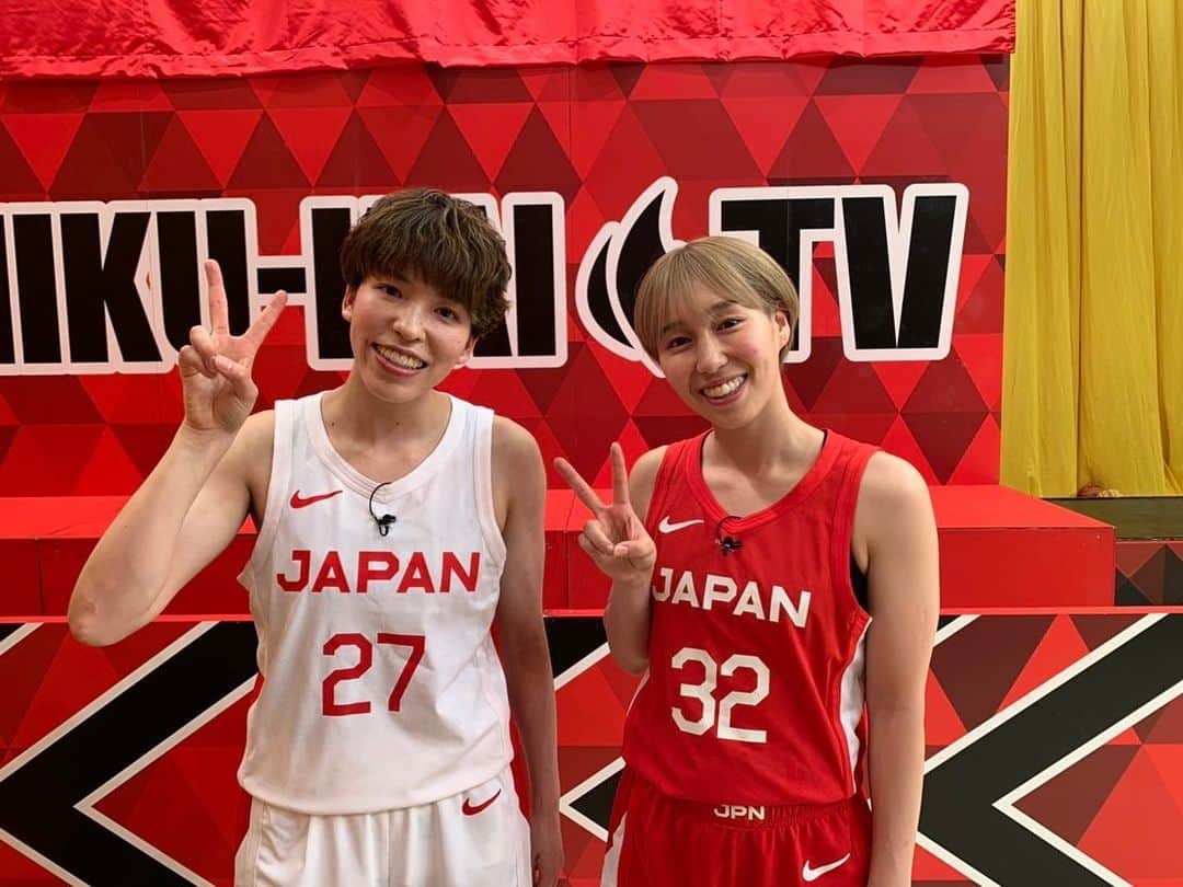 宮崎早織のインスタグラム：「皆さん観てくれました❤️？  ⁡ ⁡ ⁡ クリアできなくて悔しかった〜😭✨笑 結果残せなくて悔しいです！！ ⁡ フワちゃんとなかよくなりたかったー。 スタジオ行きたかった〜🥺❤️ ⁡ 一人だけ金髪でやばかった🤣  ⁡ #女子バスケ #akatsukifive  #炎の体育会tv」