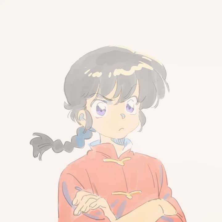 のインスタグラム：「らんま〜の落書き ほんの軽い落書きのつもりが日曜に夜更かしして色塗りしてしもた…  #2danimation #tvpaint #らんま½ #ranma」