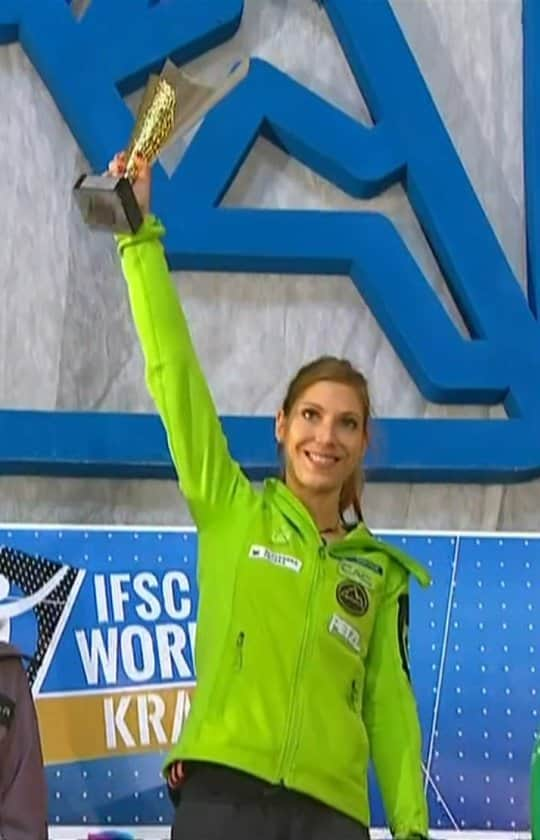 ミナ・マルコヴィッチのインスタグラム：「Thanks to @rtv.slovenija for sum up some  moments of my career 15+ years at @ifsclimbing #worldcup circuit.   *🥇22 World cup gold (20 lead, 2 bouldering) *🥇🥈🥉48 World cup podium *🏆3 x overall lead title, 🏆3x overall combine title *🥈🥉 World championsip medals (4) *🥇🥈🥉 European championship medals (6) *🥇 World games lead   @sloveniaclimbing @planinskazvezaslovenije @postanivojak @lasportivagram @adidasterrex」