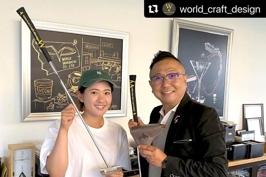 永井花奈さんのインスタグラム写真 - (永井花奈Instagram)「#Repost @world_craft_design  ・・・ 先日、永井花奈プロが我が社に来社されました！  当社のこだわり抜いたパター構成と代表の山内による熟知したフィッティングにより、永井プロにも打感の良さに感動していただきました。  金田久美子プロに続き、今回永井プロからもパターのオーダーを頂きました。 当社のパターを持った永井プロを見れる日が待ち遠しいです。  #永井花奈 プロ #worldcraftdesign  #golf #golfputter #北海道 #madeinhokkaido  #ソメスサドル」9月6日 13時22分 - kana._.0616