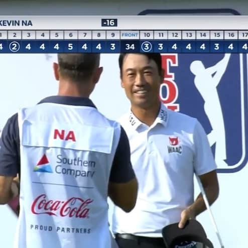 のインスタグラム：「this birdie at the last to secure solo 3rd in the FedexCup for a $4Million bonus payout! Tied for 1st if everyone started at even par. only 1 bogey for the week!」
