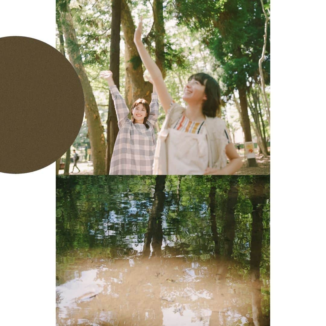 ルミネ公式のインスタグラム：「. Retreat myself 思いきり伸びして、思いきり笑おう。  心をゆるめて、秋へ。  Model @sakurako_kns & @_lisabayne Creative direction & Art direction @kana_tkym Photo @kisshomaru Hair & Make up @chikasuzuki1 Styling @leeyasuka   #retreatmyself #retreat #retreatment #小西桜子 #ベイン理紗 #lumine #ルミネ  #エシカルファッション #サスティナブルファッション #カジュアルファッション  #秋服コーデ #ヴィンテージファッション #2021aw」