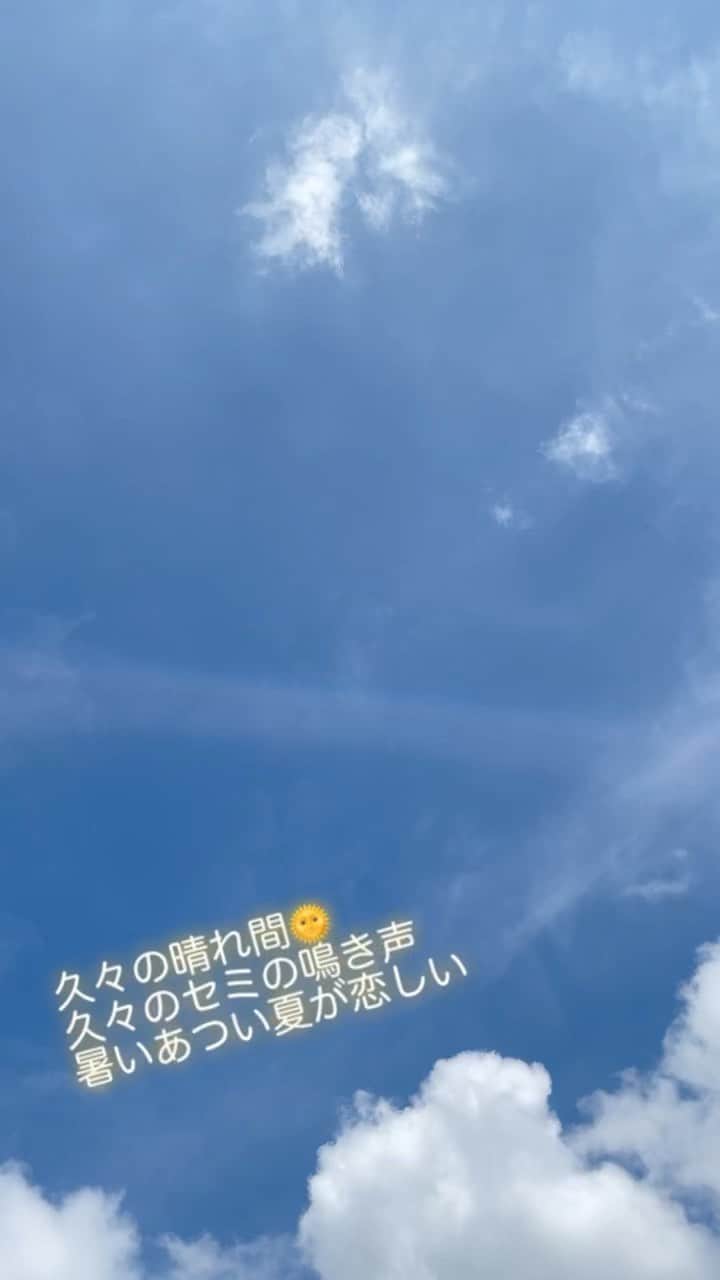 山口もえのインスタグラム：「・  久々に晴れた今日🌞 もうすっかりいないと思っていた セミが鳴いていた✨ あの暑いあつい夏が恋しい ほんの少し前まで夏だったのに…笑  #夏#セミ #夏の終わりはせつなくなる #🌞#お散歩」