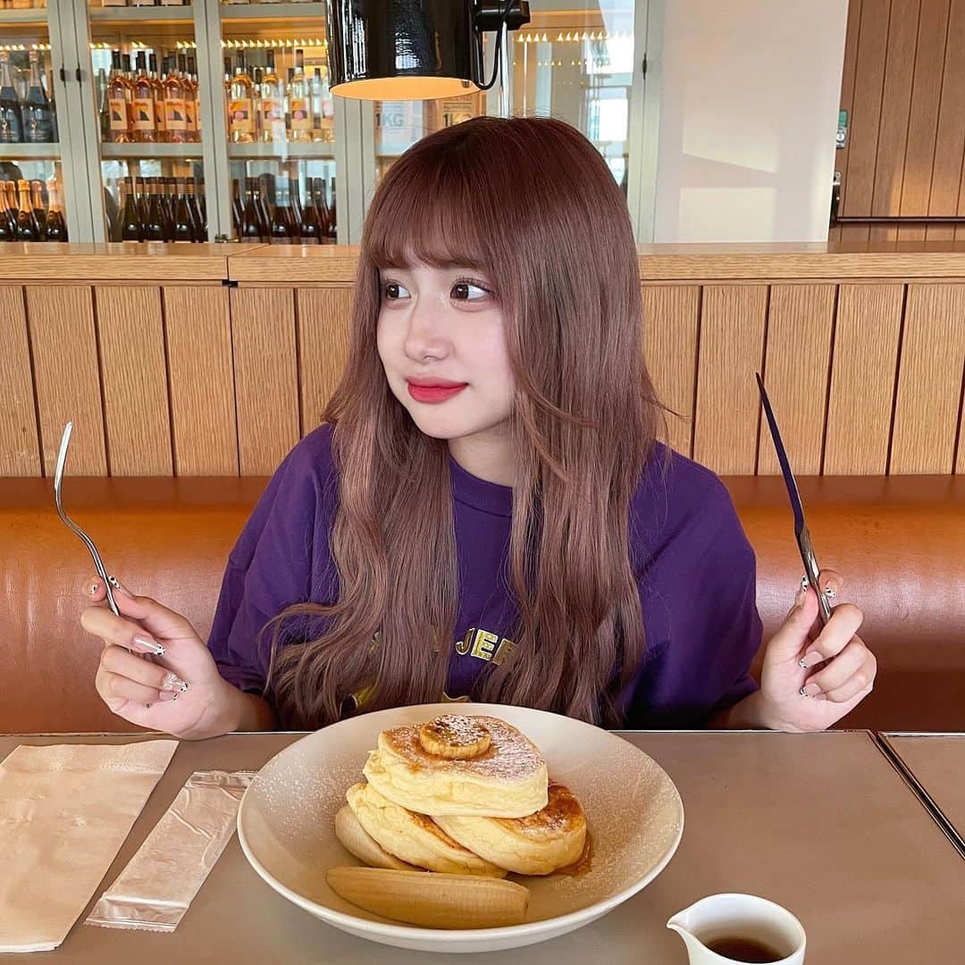 のインスタグラム：「念願パンケーキ^ ^🥞」