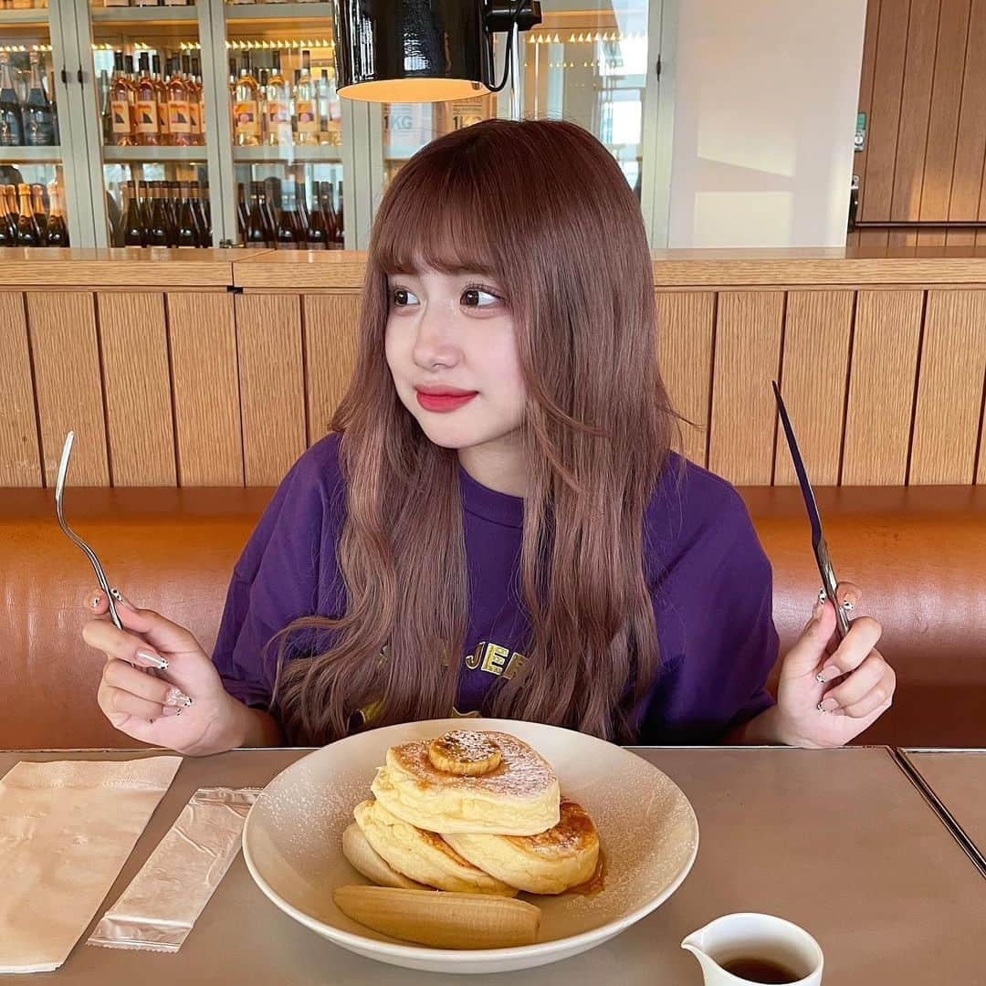 新塘真理さんのインスタグラム写真 - (新塘真理Instagram)「念願パンケーキ^ ^🥞」9月7日 20時17分 - mari0121_