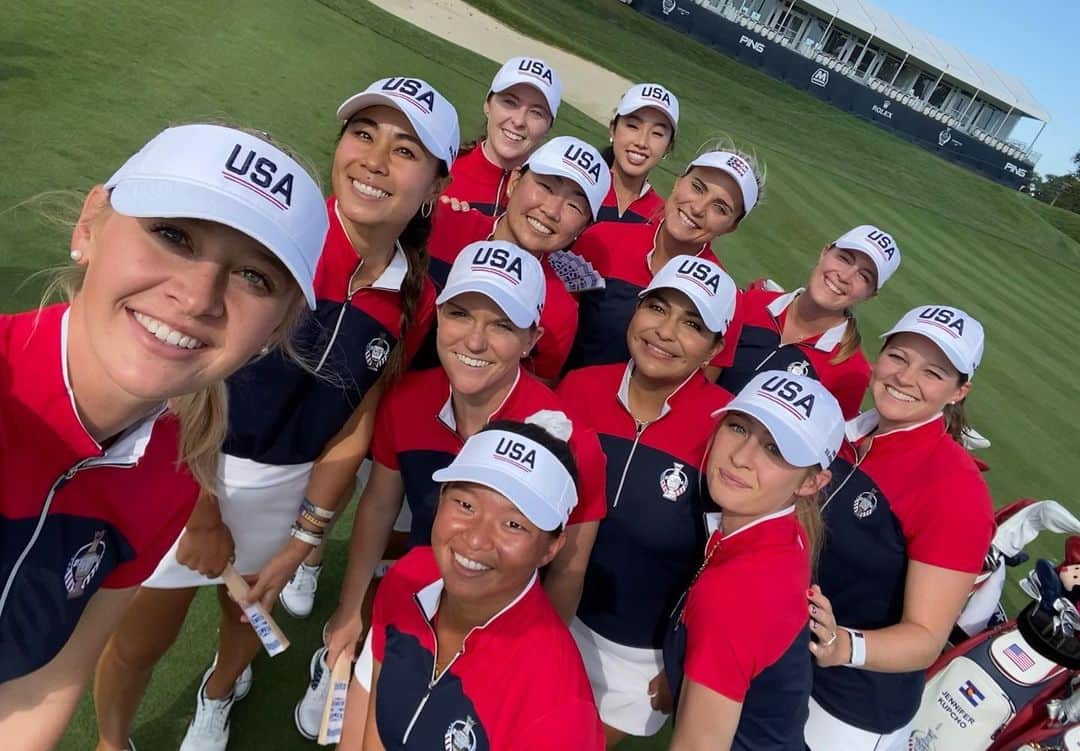 オースティン・アーンストのインスタグラム：「Not the result we wanted, but so proud to represent the USA with these girls. Huge thanks to all of the sponsors, organizers, and fans who came out to support us and everyone that makes @thesolheimcup great. Congrats to team Europe on the win」
