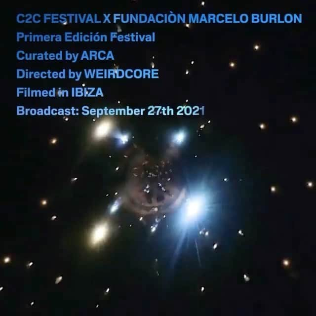 マルセロ・ブロン カウンティ・オブ・ミランのインスタグラム：「C2C FESTIVAL X @fondazionemarceloburlon  _______________________________  Primera Edición Festival Curated by @arca1000000  Directed by @weirdcoretv  Filmed in Ibiza on July 15th  To Be Broadcast - September 27th, 2021  _______________________________  In continuity with C0C, on September 27th C2C Festival and Fundación Marcelo Burlon, a non-profit foundation that operates in Italy and abroad, will broadcast a unique artistic project filmed in Ibiza under the direction of Weirdcore. Curated by Arca, the film offers a transdisciplinary euphoric performance, which reflects an investigation into avantgarde, and new pop pursued by the C2C Festival; always under the banner of cultural independence.   The access to the streaming on September 27th – on @dicefm -, will be subjected to an “up to you” ticket purchase.  The proceeds will be donated to @casa_rifugio_marcella, a temporary shelter for trans and non-binary people who are victims of discrimination and violence.」