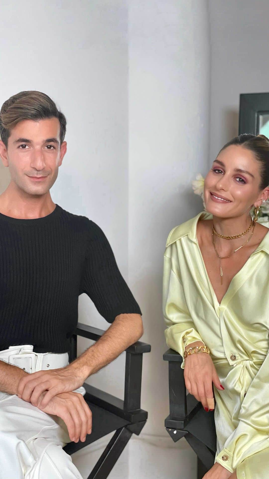 オリヴィア・パレルモのインスタグラム：「Chatted all things fashion, style, and beauty to kick off this first day of Fashion Month. Explore my Instagram exclusive @oliviapalermobeauty sets: my Fashion Week Look and Skincare Essentials available now!」