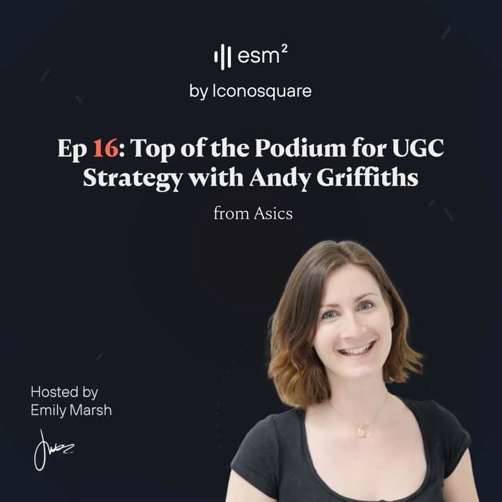 Iconosquareのインスタグラム：「Discover the strategy of Asics and their core goals 💥Ep:16 is exploring Asics: "Top of the podium for the UGC Strategy"  Luckily for us, Emily was able to interview Andy Griffiths who is the Head of Social Media at @asics   Andy chats about his brand and the content they publish to reach their target audience 🎯  And some facts about social media that will surprise you! ✨  Click the link in the story to listen or search for esm² on Spotify, Google Podcasts, Apple Podcasts & Tune In! 📻  #socialmediastrategy #socialmediamarketer #socialmediaspecialist #Marketing #socialmediacommunity #Asics #esm2 #iconosquare」
