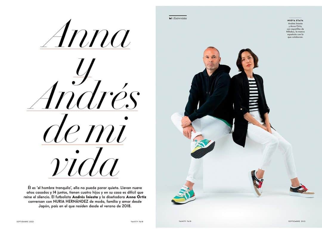 のインスタグラム：「🤍 @vanityfairspain September 2021 con @andresiniesta8 🔐  🤍 @vanityfairspain 2021年9月号  @andresiniesta8 🔐是非チェックしてください！」