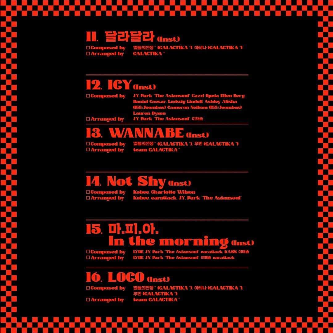 ITZYさんのインスタグラム写真 - (ITZYInstagram)「ITZY The 1st Album <CRAZY IN LOVE>  Track List  💟 TITLE TRACK "LOCO" 💟 2021.09.24 FRI 1PM (KST) | 0AM (EST)  <CRAZY IN LOVE> Pre-orders https://orcd.co/crazyinlove  #ITZY #있지 @itzy.all.in.us #MIDZY #믿지 #CRAZYINLOVE #LOCO #ITZYComeback」9月10日 0時01分 - itzy.all.in.us