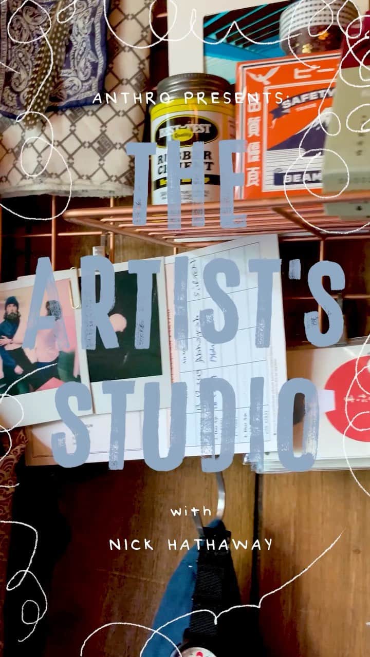 Anthropologieのインスタグラム：「Our very own Senior Pilcro Designer, Nick Hathaway, invites us into his studio for a behind-the-scenes peek at his creative process. Press play to see how your favorite fits come to fruition! 👖✨」