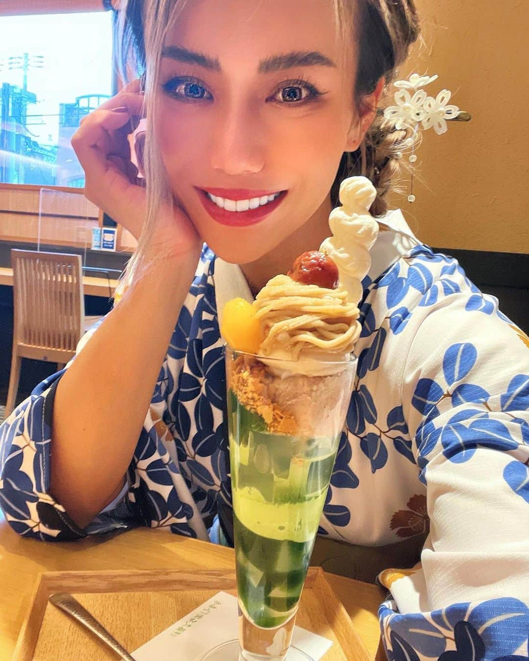 倉地美晴さんのインスタグラム写真 - (倉地美晴Instagram)「・ 芋くりかぼちゃ🍠🌰🎃 秋はだいすきな食べ物がいっぱいだ〜！  みんなの好きな秋のスイーツを教えて！😍  浴衣👘 @kimonohanakanzashi   #京都スイーツ #秋スイーツ #芋 #🌰 #🎃 #京都観光 #浴衣髪型 #yukata」9月10日 8時49分 - miharu_kurachi