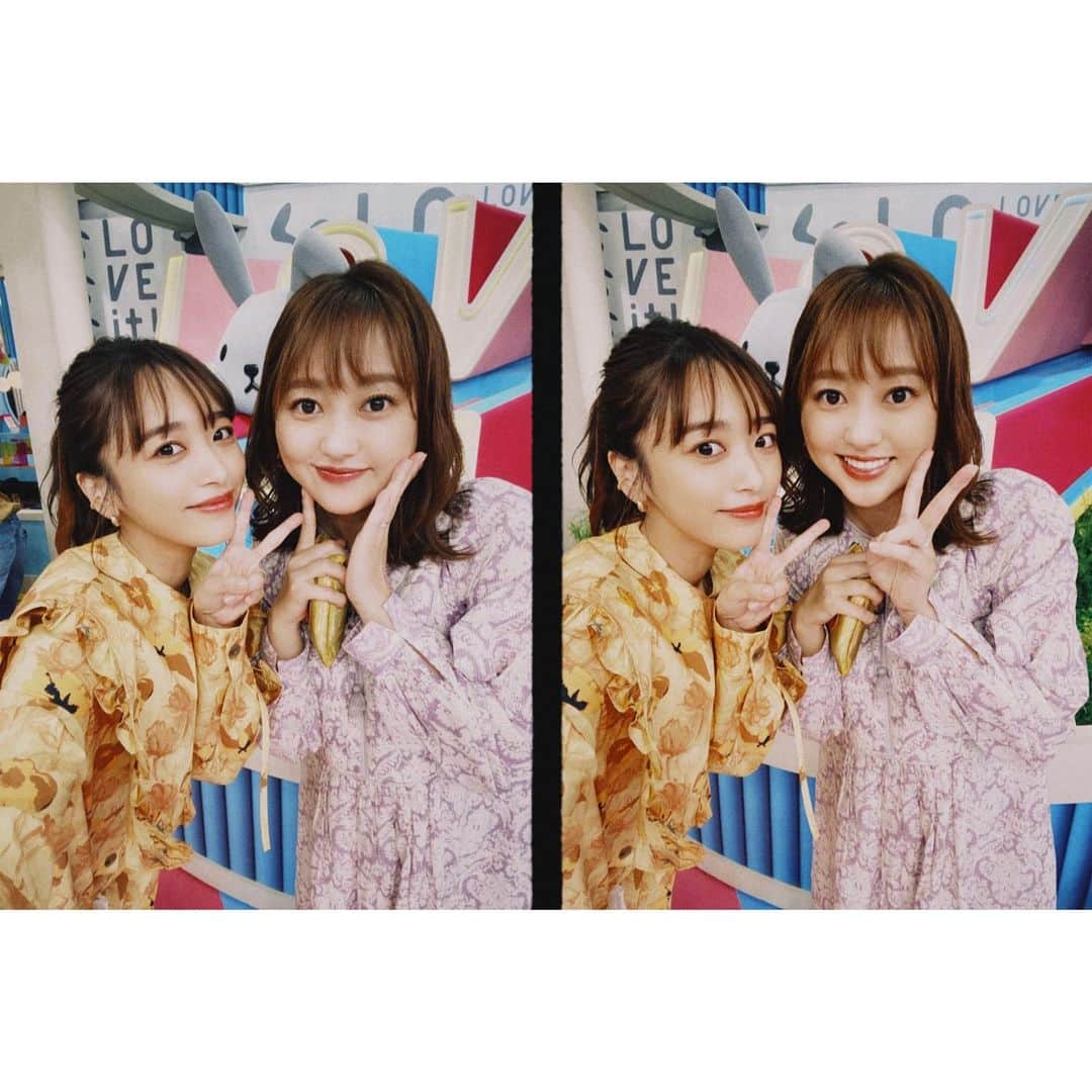 近藤千尋のインスタグラム：「今日のラヴィットは 私の数少ない芸能界のお友達の あみみもいて楽しかったなぁ😍笑💞 やっぱりバラエティの大先輩です。笑🙌🤣 美味しいものをたくさん食べられて 幸せな朝でした☀️🥺  ウェア @rejinapyo  アクセサリー @roomx601  シューズ @dianashoespress」