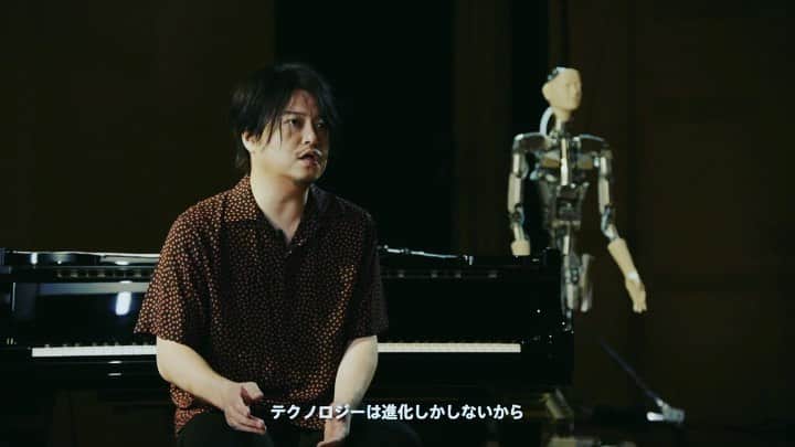 渋谷慶一郎のインスタグラム：「Interview for NIKELAB RADIO* Part3 Android Programing by @pseudotaro, AI Text development by @alltbl  Video by Cekai #nike #nikelab #nikelabradio #improvisation #android #robot #gpt3 #ai」