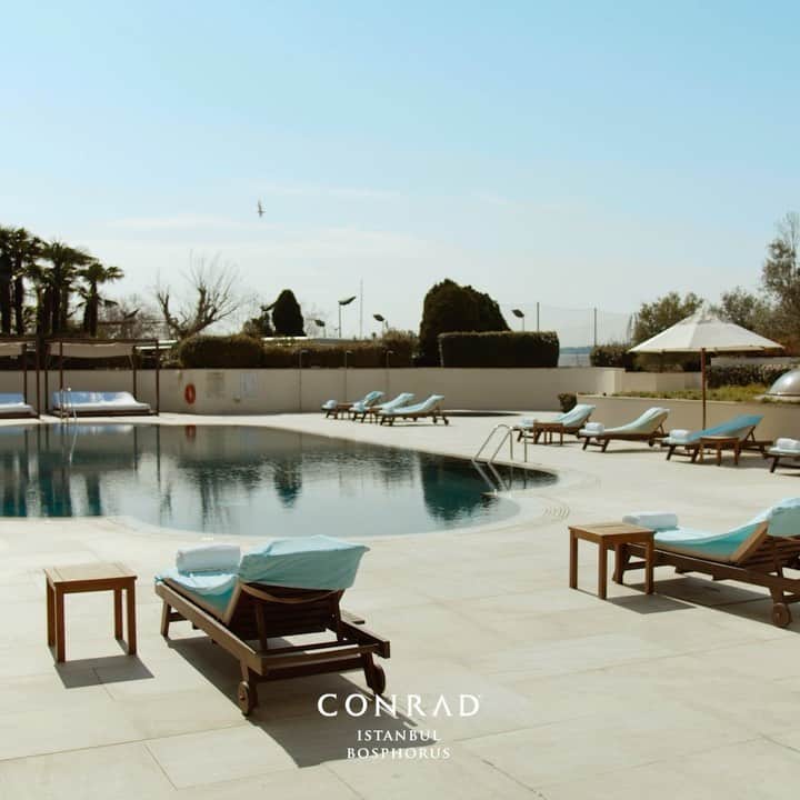 Conrad Hotelsのインスタグラム：「Set high above the Dolmabahçe Palace, looking far out over the Bosphorus Strait; there is no better place to soak up the mystique of Istanbul than @conradistanbulbosphorus.」