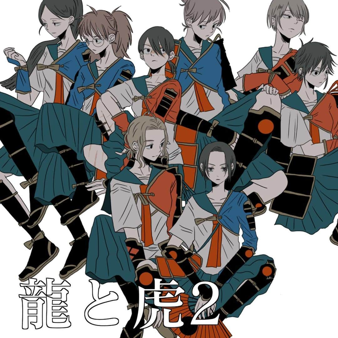 育田花のインスタグラム：「戦国時代宿敵同士だった2人が女子高生する話の電子書籍2巻目がでます。  良かったらストーリーズのリンクから予約お待ちしております。 1月紙の書籍1巻が出るのですが、おまけ漫画が増えるのでそちらもよろしくお願いします！電子書籍2巻の売れ行きで紙書籍2巻が決まるかもしれないので何卒…ッッッ😭❣️  #龍と虎 #戦国JK #上杉謙信 #武田信玄  #宇佐美定満  #直江景綱  #山本勘助  #柿崎景家」