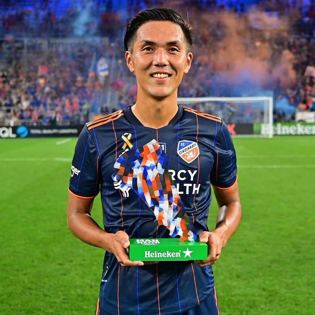 久保裕也のインスタグラム：「Great win in our home!! Thanks to the supporters for their big support yesterday!! We keep fighting!! 🔸🔹#fccincinnati」