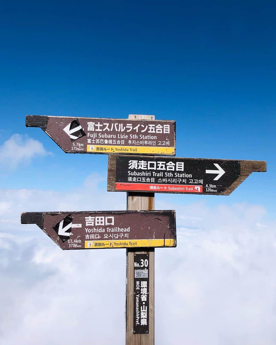 武田静加さんのインスタグラム写真 - (武田静加Instagram)「⁡ ⁡ 【富士山】1人で登ってきました！with小粒🐶  #YouTubeも同時にアップしてます📺 ⁡ ⁡ 富士山の登山は2回目 今回1人で登ったのは 絶対登ると決めてたのに 日程が急遽すぎたから(笑) ⁡ ⁡ ⁡ 今回のテーマの1つに 9歳になる小粒と思い出に残ることがしたい。 年齢も気になってきて 10歳でハードな事はきついかな？ って思ってたので 9歳の今だと決行！ ⁡ 小粒は私といるのが幸せだから お散歩がてら富士山に登れたら 最高の思い出になるのではと考えました。 ⁡ ⁡ ⁡ ⁡ 富士山スバルライン富士山五合目に到着 （吉田ルート） 入山▶︎08:02 山頂▶︎13:30 下山▶︎16:17 ⁡ 休憩時間▶︎トータル約1時間30分ほど (細かく分けて休憩してました) ⁡ ⁡ 景色は断然前回登った方がよくて 撮った写真は ほとんどがガスってて見渡し悪い 雲って感じでした。 ⁡ 9合目あたりで やっと天気になってきました(喜) ⁡ ⁡ ⁡ ⁡ 前回とは全く違う時間帯で 同じ道を登ってるのに 感じる事や挑む心は全然違う。 ⁡ きっと毎年同じこの吉田ルートを 登ったとしても物語が違う。 何でもそうだけど 目標が違うだけで挑み方が違う。 前回は亀並みの🐢遅さの同行者の 物凄いハプニングや思い出が作られたけど 今回は小粒を安全に いかに2人で楽しく登るか。 ⁡ 同じ道でも曇り雨だからこそ 気がつくレイングッズの大切さ などたくさんありました。 何が起きるか分からない だから楽しいのかもしれないなって。 ⁡ ⁡ ⁡ 小さい事ですが 同じ通学路 同じ出勤場でも 一つ見方を変えれば 楽しい時間が作れたり 新しい事に気がついて 趣味が増えたりするんだろうなって。 ⁡ ⁡ ⁡ ⁡ 富士山に登るだけで 考え方が正されるというか ありのままの自分でよいというか 人の温かさにも触れ合えて 素敵な事が多かった。 ⁡ ⁡ ちっぽけな自分が嫌で 9月この時期に何故か登りたくなる富士山 6.7月の梅雨で心が沈み 8月遊んで 9月疲れた心や目標を持たないと と思い始めるのが この時期だったり... ⁡ 1番高い山に登れれば 強く生きていける 心の修行の場だとはじまります。笑 ⁡ ⁡ 自然の素晴らしさや 温かさを学んで心が浄化され 本来あるべきあり方なども 考えさせられる ⁡ 東京に帰ったら また東京モードに 切り替わっちゃうんだけど 忘れたくない感覚を どこかに持ち続けられる。 ⁡ 富士山って素敵ね🗻🌞 ⁡ ⁡ ⁡ ⁡ 登山者同士の助け合いも含め 山の挨拶はしたほうがよいんですって。 素敵ですよね！ ⁡ ⁡ ⁡ ⁡ そして ⁡ 富士山の登山を考えてる方 下山の時、レッグウォーマー？があれば 石が靴の中に入らないのでおすすめです。 前回も思ってたのに、今回忘れてしまった。悔 (下山の時、ハイカットでも石がたくさんはいるのでレッグウォーマー？おすすめです。) ↑ 本当安いのでいいから買って欲しい！！ 膝が笑うし 石が入ると疲れもあるので大変なのです。 ⁡ ⁡ ⁡ トイレを使用するにもお金がかかるので 100円玉をたくさん 持っていくのをおすすめ。 ⁡ ⁡ 山小屋で食べ物が売ってるので 是非食べて欲しいなあ。 値段は山価格なのですが とっても美味しく感じますよ。 ⁡ ⁡ ⁡ 1人じゃ寂しかったけど 小粒さんと一緒だから 会話出来て微笑ましい事なども たくさんあって楽しかったです。 ⁡ ⁡ 体力の違い、息切れをしない小粒をみて 歳は関係ないのか？山登りは疲れないのか？ など驚くことが多くて 私が足を引っ張りまくってたな という感想でした(笑) ⁡ ⁡ 犬も高山病になると調べてたので 休み休み登ってました。 登山前に下調べをしていくと 答え合わせができるので YouTubeやググってみて下さい。 とてもお勉強になり 納得する場面が たくさん出てくると思います。 ⁡ ⁡ ⁡ 4枚目の写真 これがほとんど登山中に見た景色(笑) ⁡ ⁡ 9枚目 前回降りる方向間違って すぐ気がついて引き返した危ない場所。 ⁡ ここを間違えると酷い目にあう。 今回は明るかったので間違わなかったです。 (途中あってるか聞きましたが)笑 ⁡ ⁡ 下山は一緒に登ってくれたご褒美に スリングの中で ゆっくり休んでもらいました😉！ ⁡ ⁡ ⁡ ⚠️ 今回、富士山の登山は 犬同伴でも大丈夫かなど 沢山調べて行きました。 (犬と登山を考える方は、各自で下調べが大切です) ↑ については 9月13日投稿のラインブログ YouTubeの概要欄 に書かせてもらってるので 読んで頂けたら嬉しいです。 長すぎてオーバーです。 と載せられませんでした🙇‍♂️ ⁡ ⁡ ⁡ 長くなりましたが 人生レベルを引き上げる 挑戦記録として残させて下さい🔥 ⁡ スルーされても仕方ないであろう 長い文を読んでくださり ありがとうございました🙏🥰笑 ⁡ ⁡ ⁡ #武田静加#富士山#富士山山頂#登山#山頂 #MountFuji#日本一#登山女子 #犬のいる暮らし#マルプー#Maltipoo#小粒 #感謝#富士スバルライン五合目」9月13日 19時09分 - takedashizuka0517