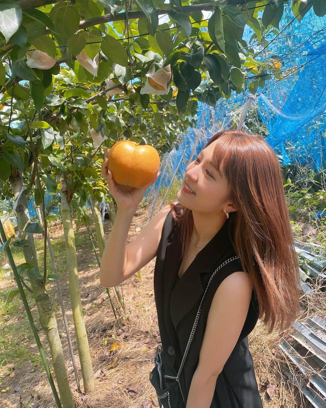 高嶋菜七さんのインスタグラム写真 - (高嶋菜七Instagram)「一番好きな果物 それは 梨  #過去pic #梨狩り #夏の思い出」9月13日 20時58分 - nana_takashima_tpd