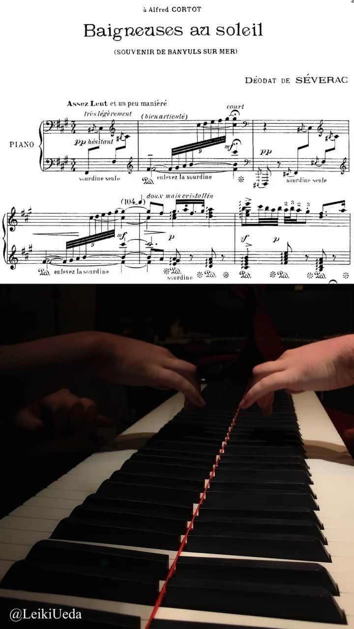 のインスタグラム：「Déodat de Séverac - Baigneuses au soleil (1908)  Séverac achieved to "paint" only with musical notes. Just by playing this composition I can easily imagine the scene of women bathing with splash.」