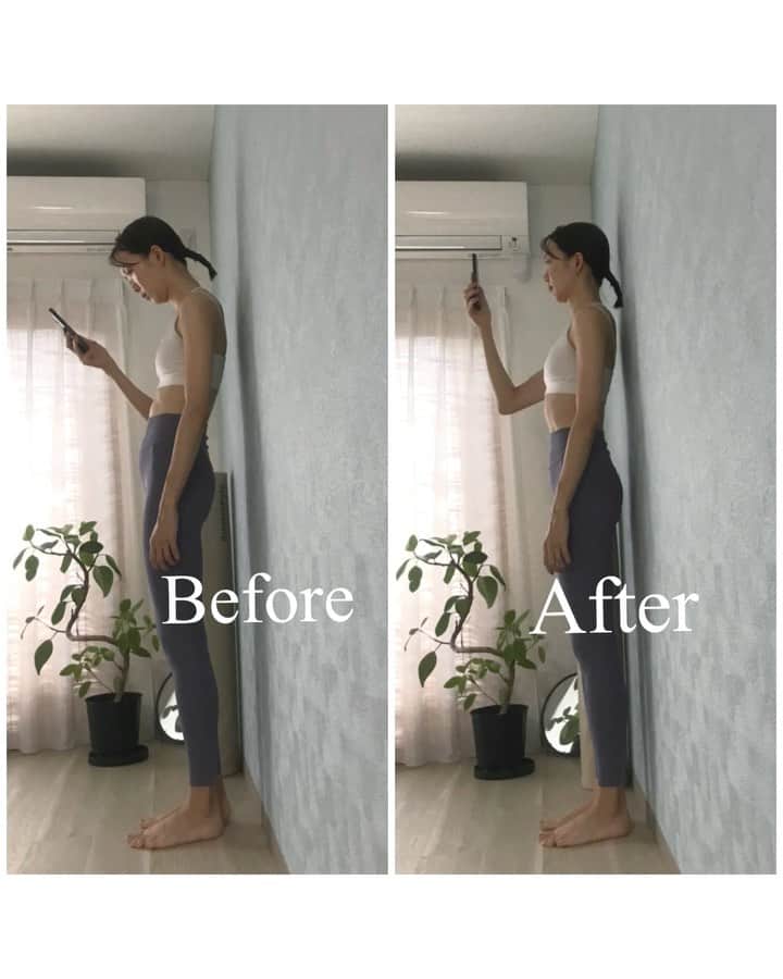 関絵理子のインスタグラム：「🌿  今回のテーマは「スマホ首改善」👋  正しい頭の位置がわかる！ 壁を使うエクササイズ✨  スマホが手放せない今、頭が前に下がって 本来の頭の位置が行方不明な方が多い気がしていて🤔 私もその1人でした。 なので！今回は頭の位置がわかる動画にしてみました✨  スマホを眺める時の姿勢も合わせて 改善することで 肩こりやぎっくり首予防になります🧚‍♀️  頭の位置が変わるだけで 人に与える印象も大きく変わる🤍  ぜひ楽しいのでやってみて下さい🧚‍♀️✨  #スマホ首 #ストレートネック改善 #肩凝り解消」