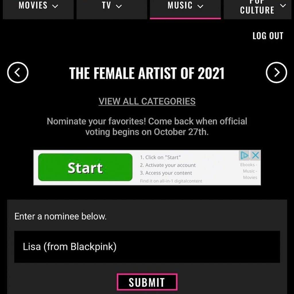 リサさんのインスタグラム写真 - (リサInstagram)「[📣] Nominate Lisa for the People’s Choice Awards! You can use multiple Facebook accounts and emails!   * note for song of 2021 nominate both Lalisa and Money!  🔗 https://t.co/C4pElicMd9  . . . #LISA #LALISA #리사 #블랙핑크 #BLACKPINK #LALISAMANOBAN #LALISAMANOBAL #blackpinklisa #lisablackpink」10月12日 23時29分 - lisa.blackpink