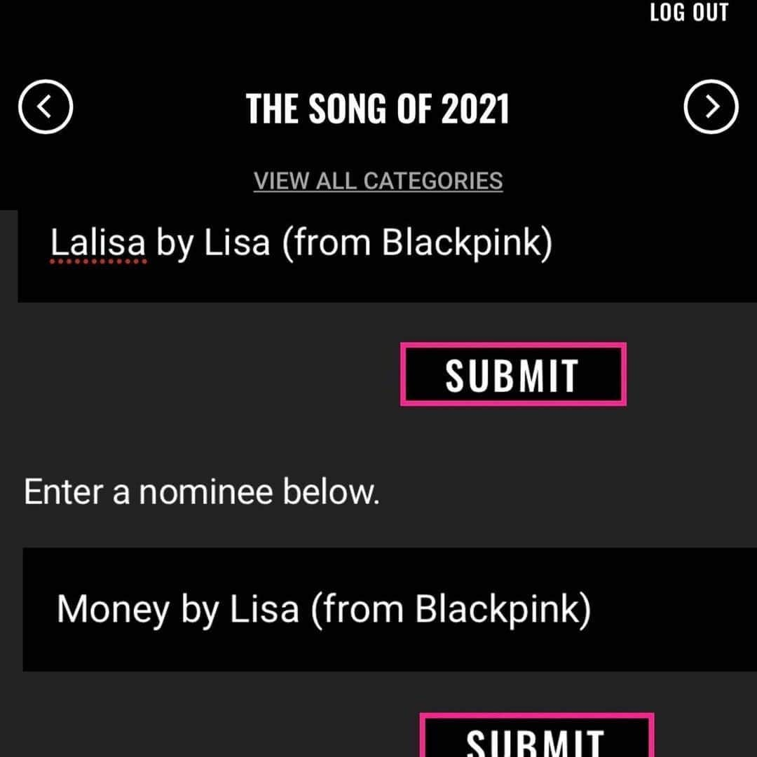 リサさんのインスタグラム写真 - (リサInstagram)「[📣] Nominate Lisa for the People’s Choice Awards! You can use multiple Facebook accounts and emails!   * note for song of 2021 nominate both Lalisa and Money!  🔗 https://t.co/C4pElicMd9  . . . #LISA #LALISA #리사 #블랙핑크 #BLACKPINK #LALISAMANOBAN #LALISAMANOBAL #blackpinklisa #lisablackpink」10月12日 23時29分 - lisa.blackpink