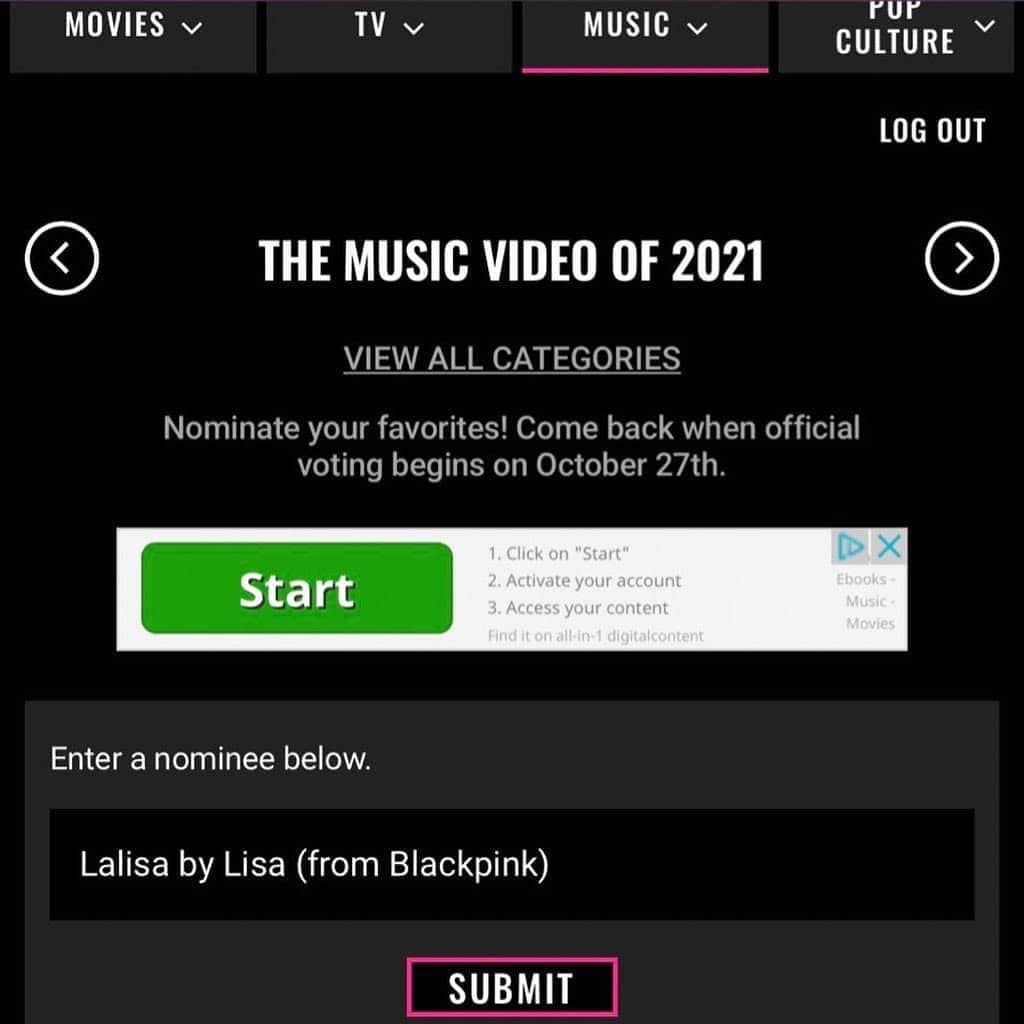 リサさんのインスタグラム写真 - (リサInstagram)「[📣] Nominate Lisa for the People’s Choice Awards! You can use multiple Facebook accounts and emails!   * note for song of 2021 nominate both Lalisa and Money!  🔗 https://t.co/C4pElicMd9  . . . #LISA #LALISA #리사 #블랙핑크 #BLACKPINK #LALISAMANOBAN #LALISAMANOBAL #blackpinklisa #lisablackpink」10月12日 23時29分 - lisa.blackpink