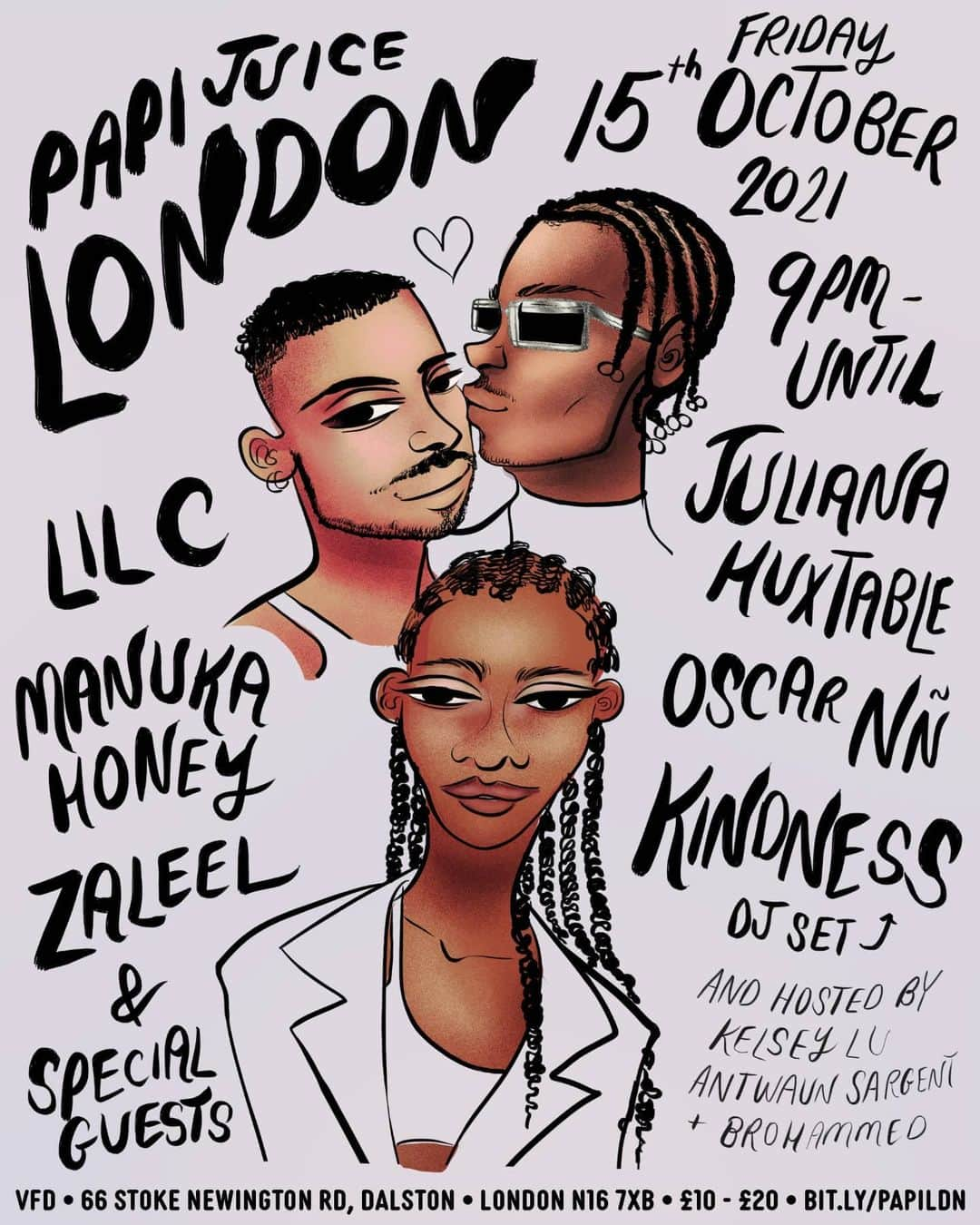 カインドネスのインスタグラム：「Some @papijuicebk memories! If you never got to experience my fav QTPOC party in NYC, @brohammed & @oscarnn are bringing it to London this Friday. It's a ridiculous line-up & a chance for queer people of colour to dance together. Gonna be soooooo good 💕💕💕」