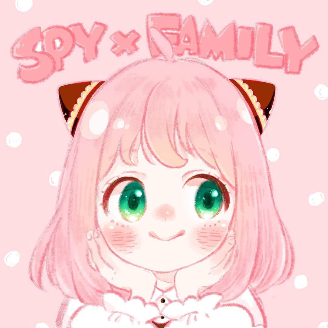 目黒あむのインスタグラム：「⁡ ＊スパイファミリーのアーニャちゃん（版権リク） ⁡ アーニャ………かわいい！！！ ⁡ コメント♡などいつもありがとうございます☺️ ⁡ #Illustration #ファンアート」