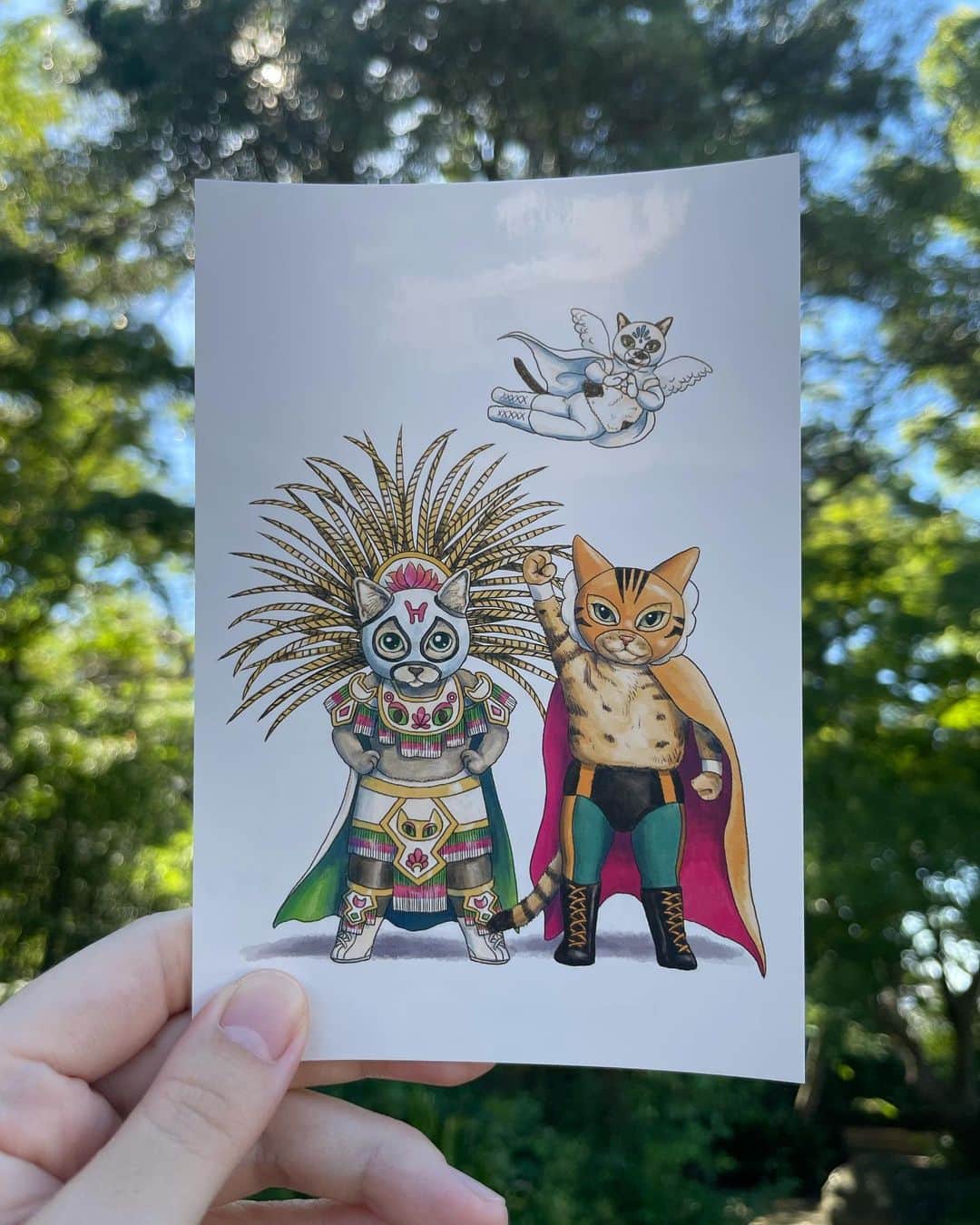 二階堂綾乃のインスタグラム：「デポマートさん20周年記念のイラストを描きました！マスクニャンかわいいすぎるのでノベルティグッズを手にした方は存分に愛でてくださいませ。20周年おめでとうございます！🎉㊗️ #デポマート #DEPOMART」