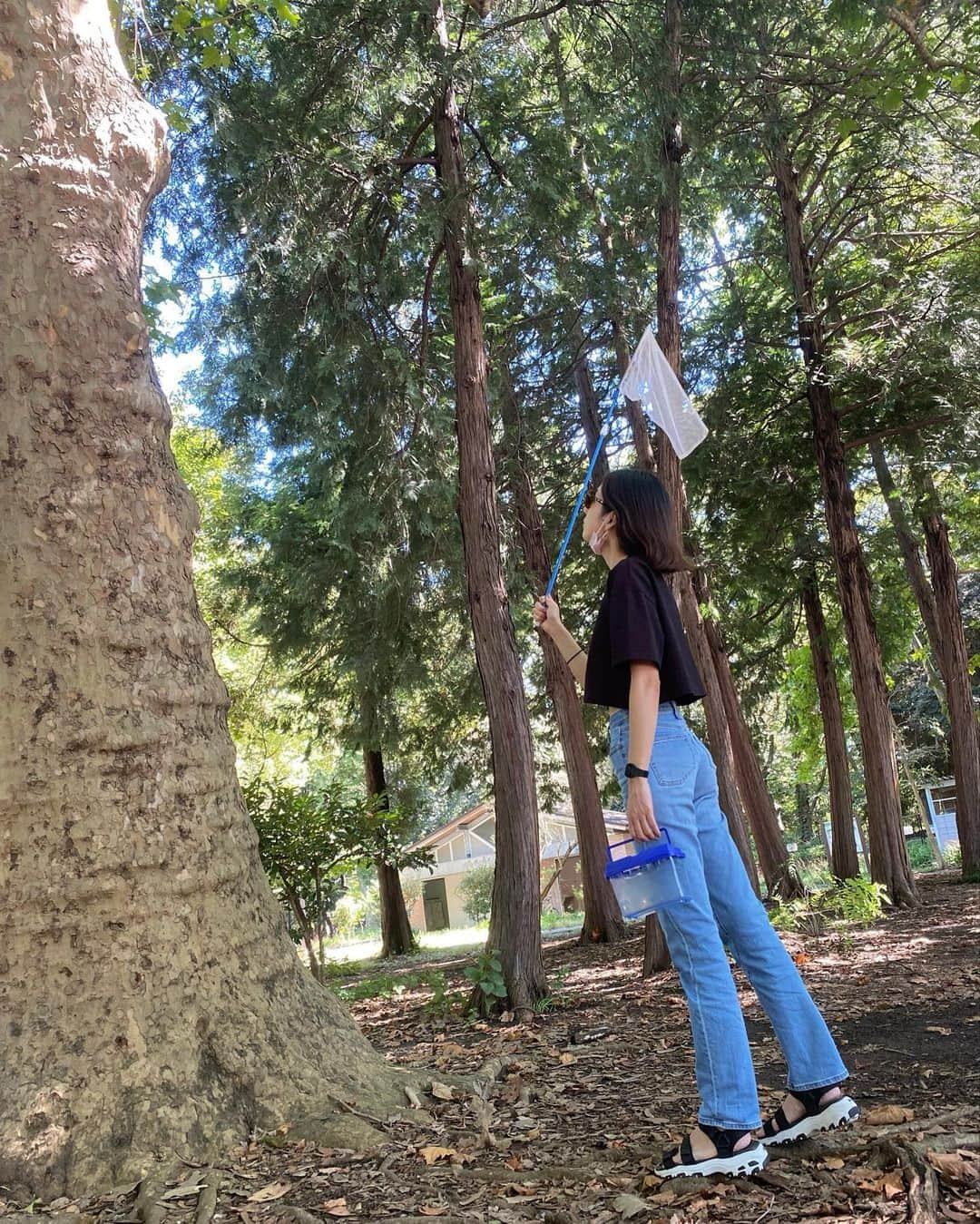 結花子のインスタグラム：「今日は6時間の公園コース✨ どうしてもそこにいるカマドウマを捕まえたいわたしをいい感じに📸してくれた僕ちゃん😂 カマドウマさんはちと凶暴で怖かったです🥲 #公園　#hollyday #6時間コース #母は疲れた #クタクタです　 #虫捕り　#カマドウマ #野球　#ラジコン」