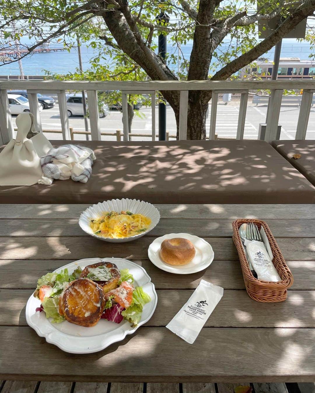 左近鈴乃さんのインスタグラム写真 - (左近鈴乃Instagram)「. 緑と海と電車と。🌿🌊🚃 自然に囲まれて幸せだった、、😮‍💨 木漏れ日が最高に癒される。  もう行きたい。お気に入りカフェ。♡  #toothtoothseasidecafe #seasidecafe  #垂水カフェ #神戸カフェ」9月20日 21時25分 - suzuno_sakon