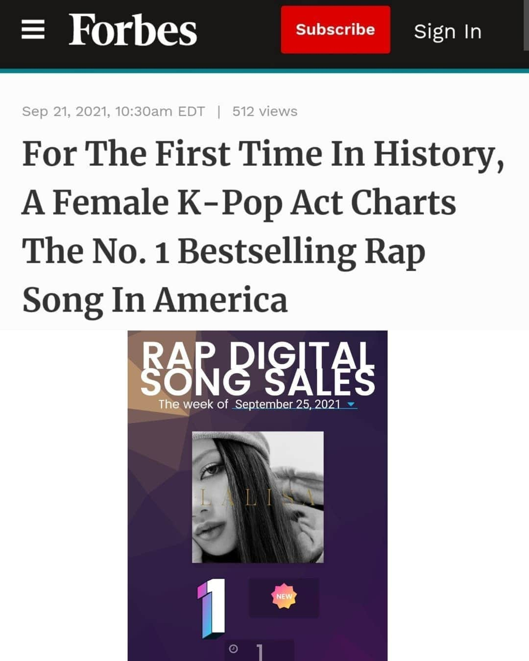 リサさんのインスタグラム写真 - (リサInstagram)「"MONEY" debuted at #1 on Billboard's Rap Digital Songs Sales chart  This makes it the first time In history that a Female kpop act Charts The No. 1 Bestselling Rap Song In America.   MONEY also debuted  #2 on Billboard R&B/Hip-Hop Digital Song Sales  #8 Billboaed Digital Songs Sales  #24 Billboard Global 200 Excl. US  #44 Billboard Global 200 Chart  #LALISA @BLACKPINK . . . #LISA #LALISA #리사 #블랙핑크 #BLACKPINK #LALISAMANOBAN #LALISAMANOBAL #blackpinklisa #lisablackpink」9月22日 9時08分 - lisa.blackpink