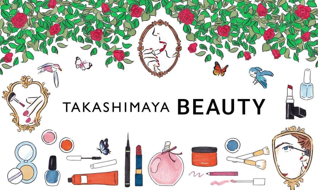 渡邉香織のインスタグラム：「work for @takashimaya_beauty 🌹  関東の高島屋チームの皆さんはとても暖かい人が多くて、ご一緒できて幸せでした！ぜひ高島屋サイトチェックしてください☺️」