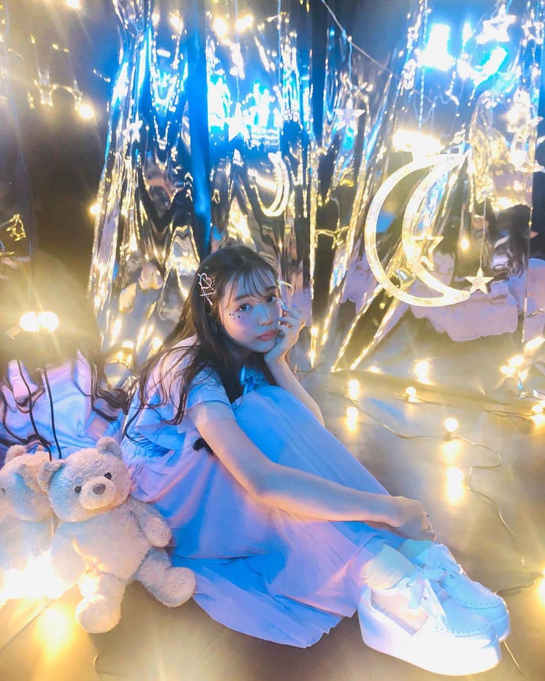 ニコ☆プチのインスタグラム：「🌙✨  キラキラっていいよね🧸💜💭  #石原咲奈」
