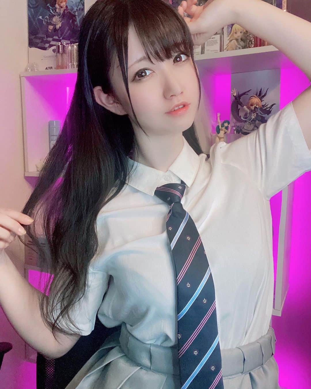 碧海ミキのインスタグラム：「🦋💤 　 おはよう〜☀ 　 　 　 　 　 　 　 　 　 　 　 　 　 　 　  #制服 #校服 #セーラー服 #こすこれ #制服365 #制服コレクション #schoolgirl #schooluniform #jp_seifuku #japan#jpn#asian#japanese#cosplaygirl#cosplayer#selfie#selfies#asiangirls#japanesegirls#asianlady#japaneselady#asianmodel#japanesemodel#beautifulgirl#otakugirl #セルフィー #自撮り #自撮り写真 #自撮り女子 #ポコチャライバー」