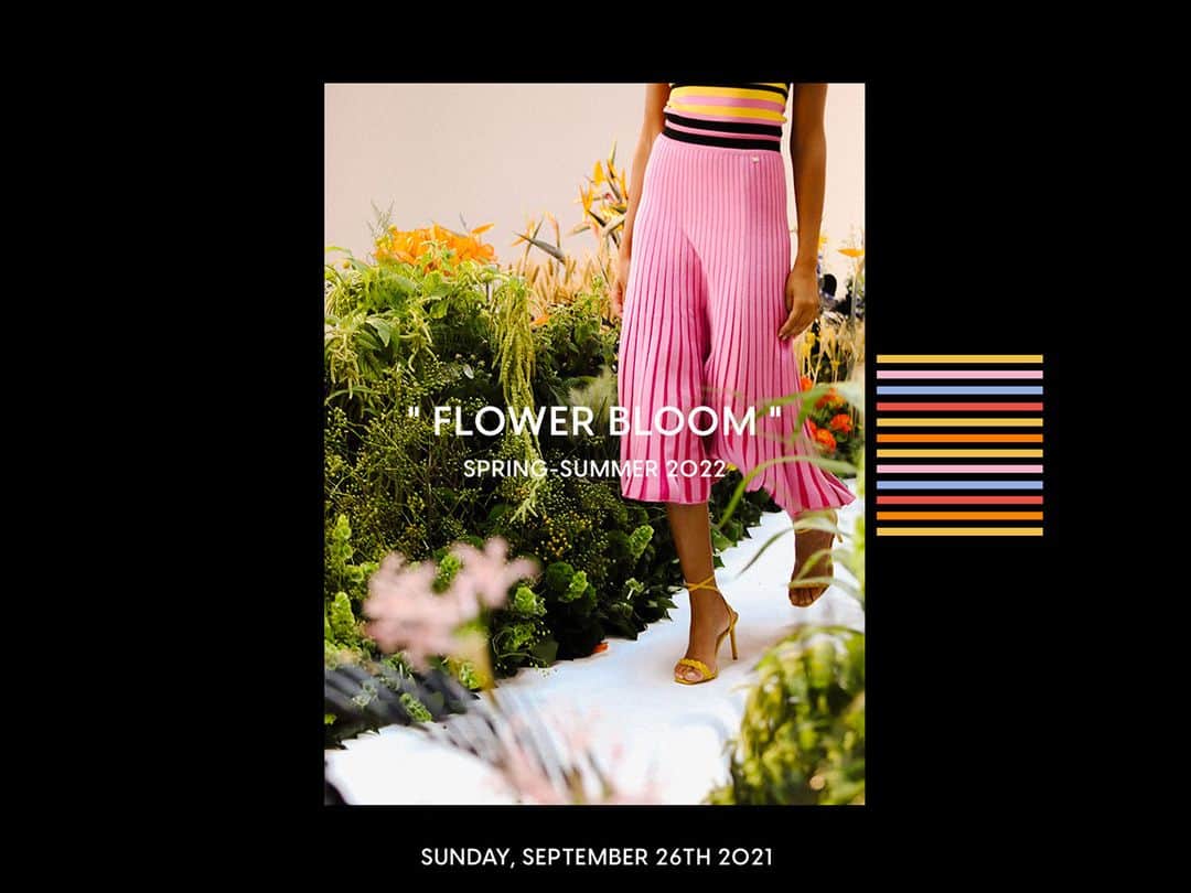 ソニアリキエルのインスタグラム：「"FLOWER BLOOM" collection: pastel colors, freedom and dreams.⁣ ⁣ Sunday, 26th September - Virtual Show - SS22 "FLOWER BLOOM" Collection⁣ ⁣ #SoniaRykiel #SS22 #Flowerbloom #FollowTheStripes #Rykiel #Rykielism #staytuned #virtualshow」