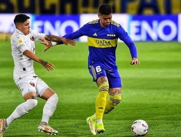 マルコス・ロホのインスタグラム：「Gran triunfo esta noche @bocajrsoficial ahora a descansar y preparar una gran semana de trabajo 💙💛💙」