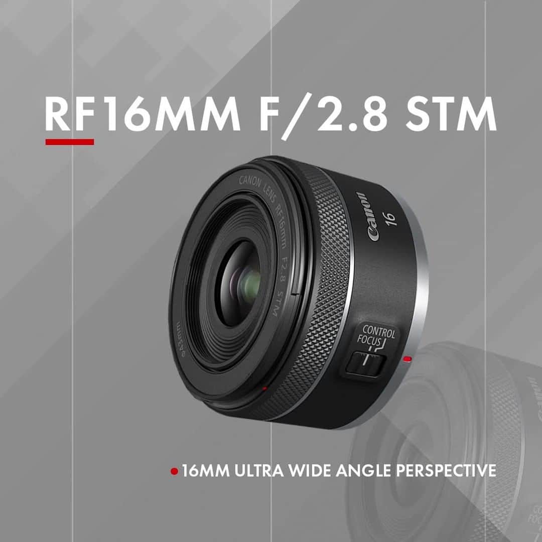 Canon Asiaのインスタグラム：「It’s ultra-wide-angle prime time!⁣ ⁣ The new ultra-wide angle RF16mm f/2.8 STM is not only affordable, it is also extremely compact, lightweight and portable! Its versatility makes it ideal for low-light environments as well as landscapes, astrophotography, vlogging and more, while offering edge-to-edge outstanding image quality.⁣ ⁣ Click on link in bio to find out more!⁣ ⁣ #canon #canoncamera #photography #newlaunch #canonlens #rf16mm #telephotolens #wideanglelens」