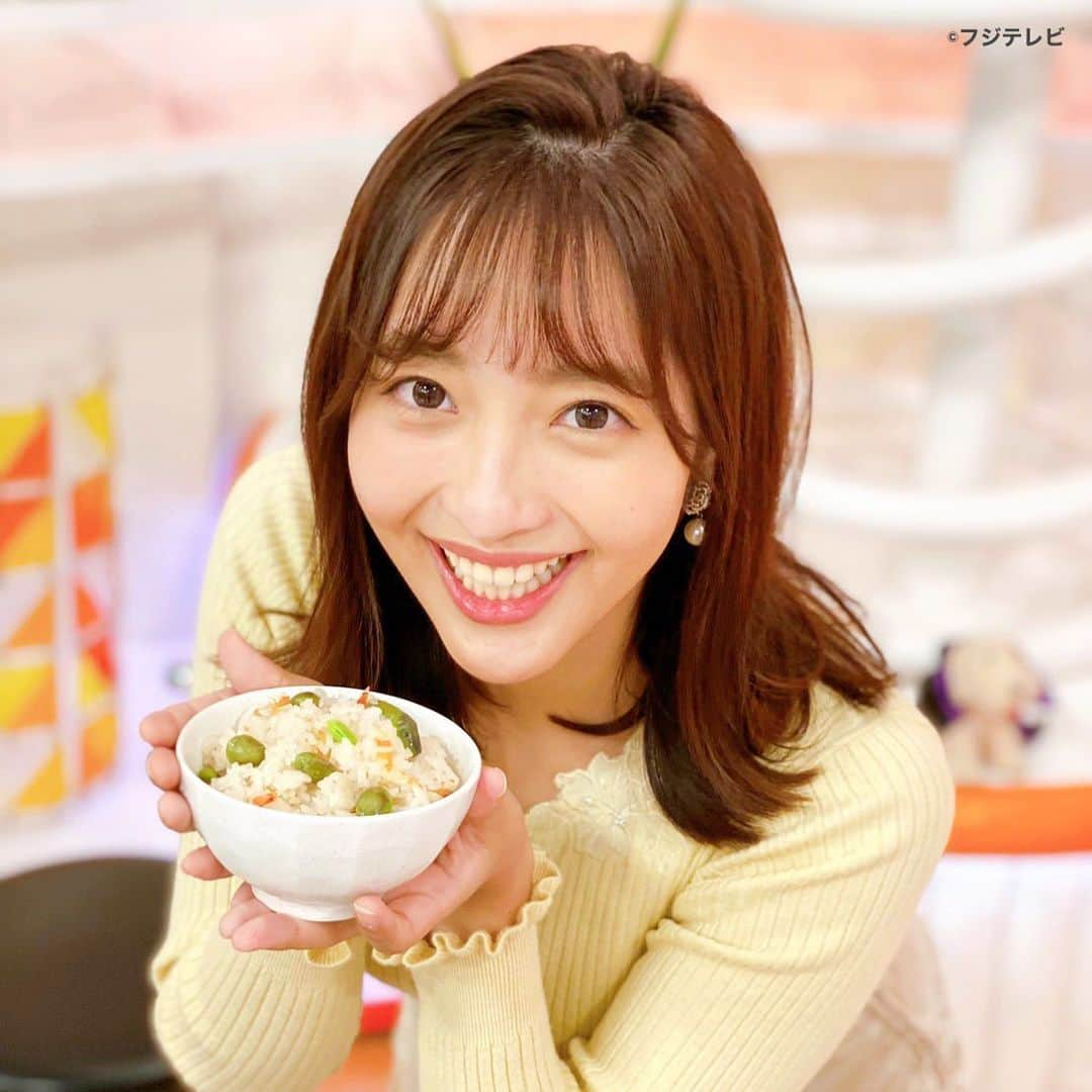 フジテレビ「めざましテレビ」さんのインスタグラム写真 - (フジテレビ「めざましテレビ」Instagram)「伊野尾慧くんの「いのお飯」🍚 岡山県から ブランド米「里海米きぬむすめ」＆ 勝英地方の特産「作州黒の枝豆」が 届いたよ〜🎶 「黒枝豆と桜エビの混ぜご飯」と 「黒枝豆入りつくねの照り焼き」を 一緒にパクリ😋 お口の中が秋の幸せでいっぱい🎶」10月14日 12時54分 - mezamashi.tv