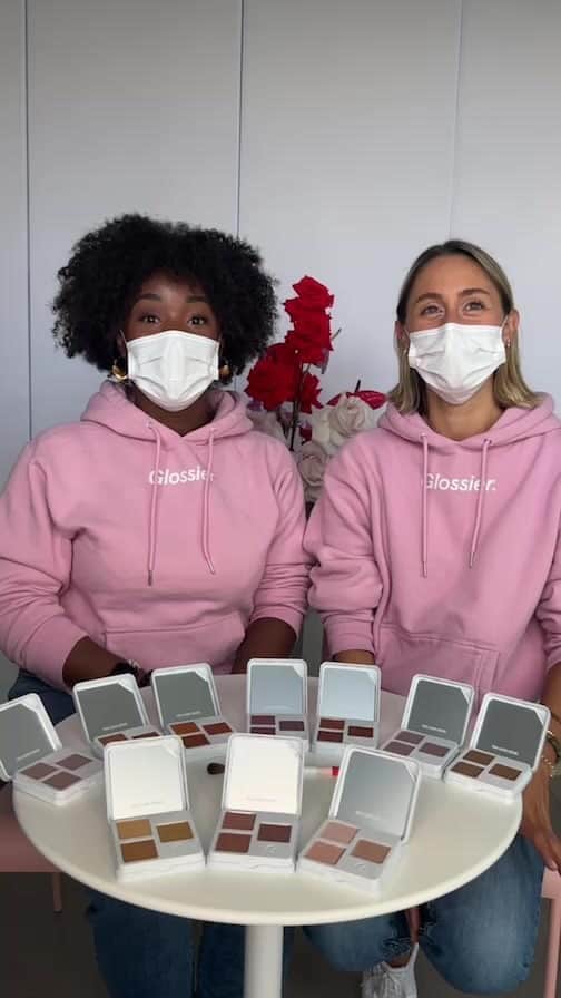 Glossierのインスタグラム：「Danika + Sarah, our very own Product Development and Makeup Marketing Leads, swatched Monochromes and answered all of your pressing eyeshadow questions.」