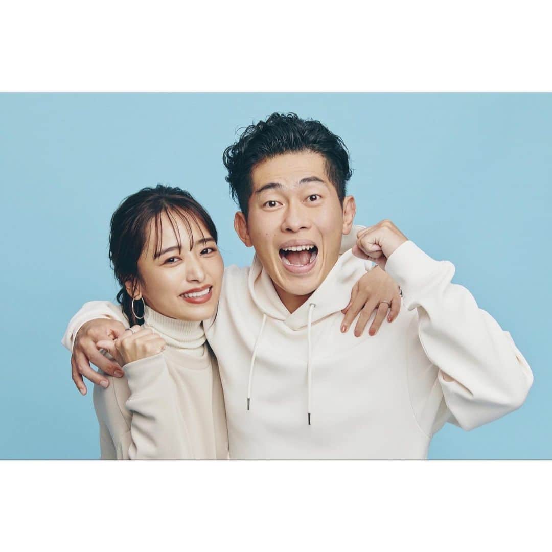 近藤千尋のインスタグラム：「太田夫婦でまたまたお仕事❤️🥺  本日発売スタートの THE SHOPTK @theshoptk_official  で人気の 防汚加工を施した  bouo 秋冬キャンペーンの イメージモデルを夫婦で させていただきました☺️💕  コミカルで面白い撮影で オフィシャルサイトでは 動画も公開中です🥰  是非見てみてね❣️  https://bit.ly/39G5NVM」