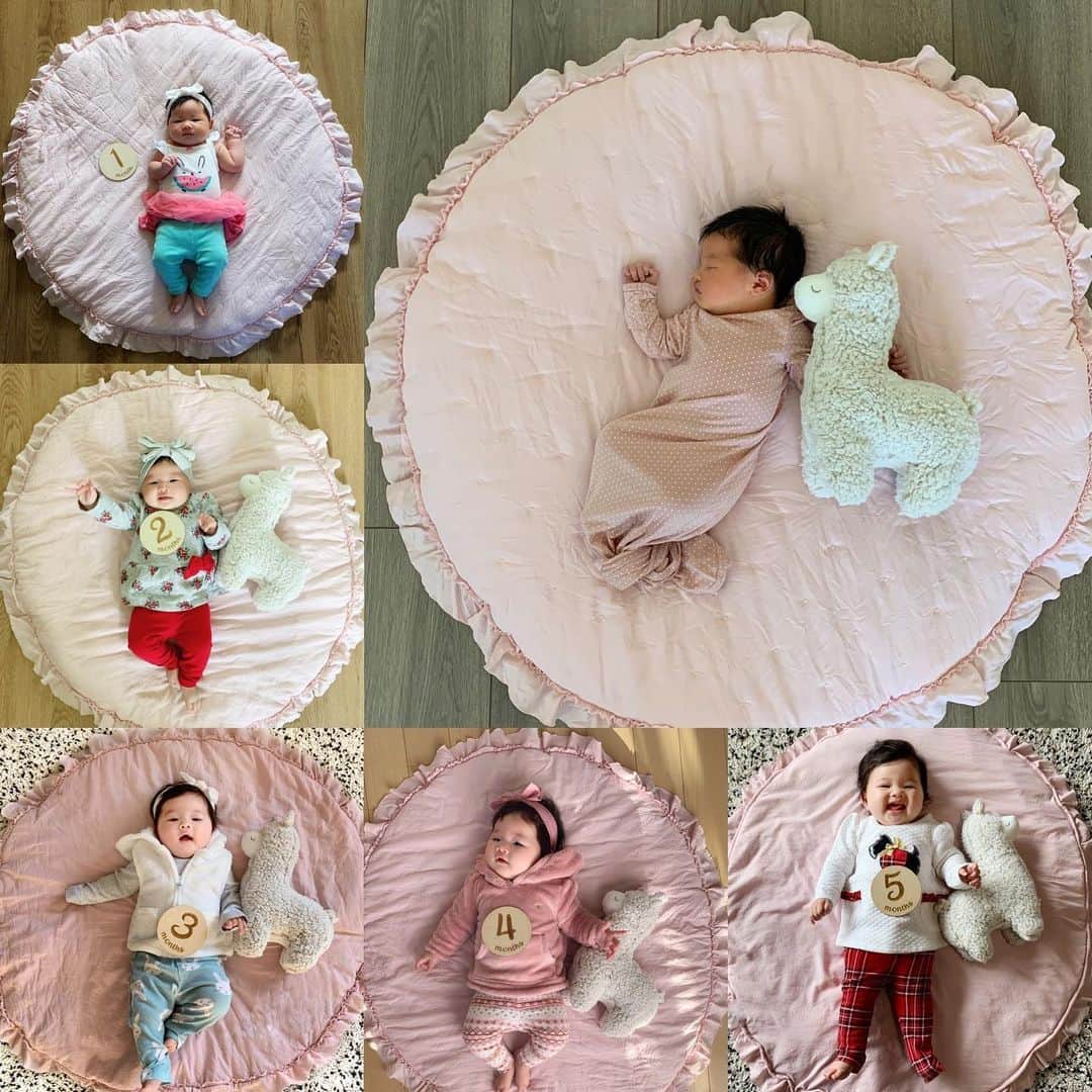 エリナ シルカのインスタグラム：「Growing 🌱 新生児→1歳の成長記録」