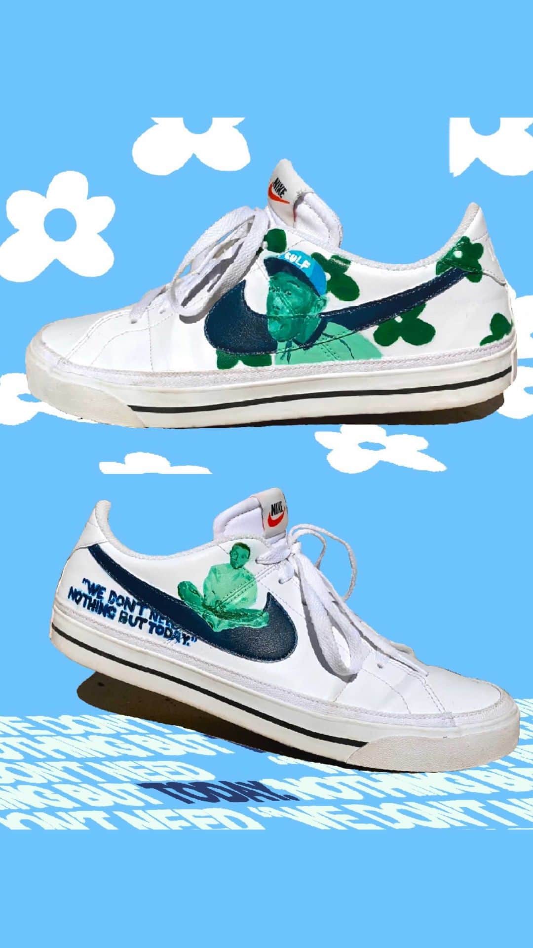 愛実（AIMEE）のインスタグラム：「Paint @angelusdirect #angelusdirect #customsneakers #customshoes #customnikes #tylerthecreator #macmiller #angeluspaint   DM for customs😊」